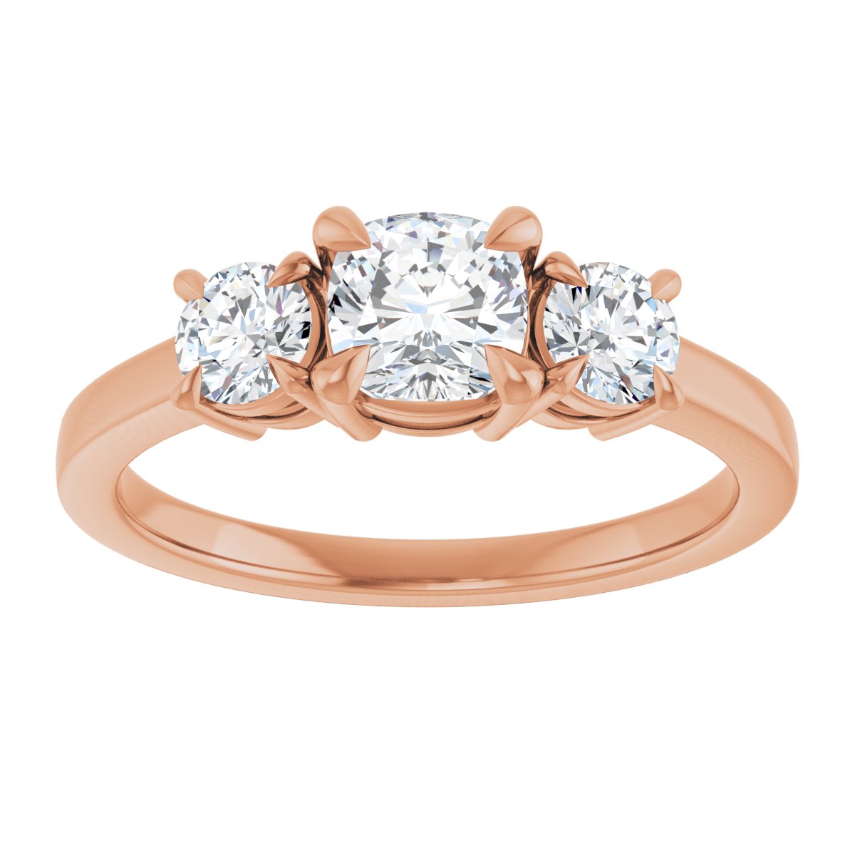 Cushion Three-Stone Engagement Ring Semi-Mount - gallery - Series 126029