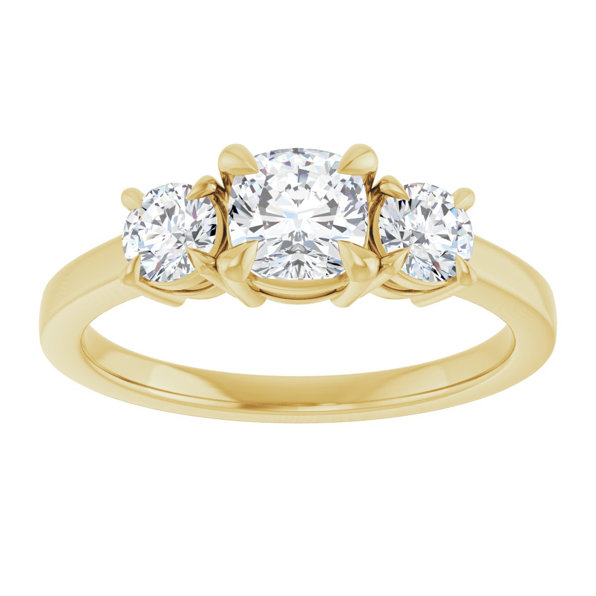 Cushion Three-Stone Engagement Ring Semi-Mount - gallery - Series 126029