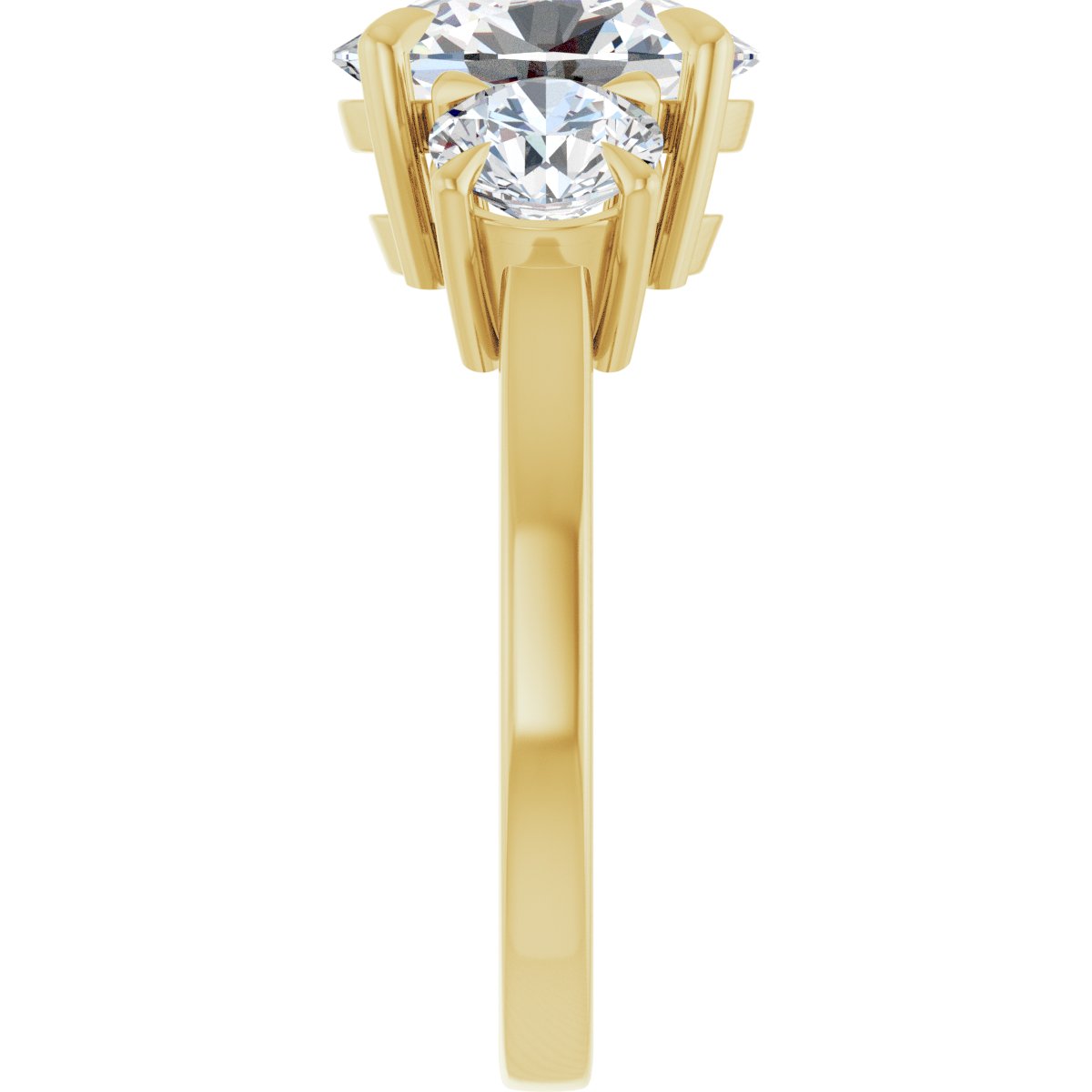 Oval Three-Stone Engagement Ring Semi-Mount - gallery - Series 126029