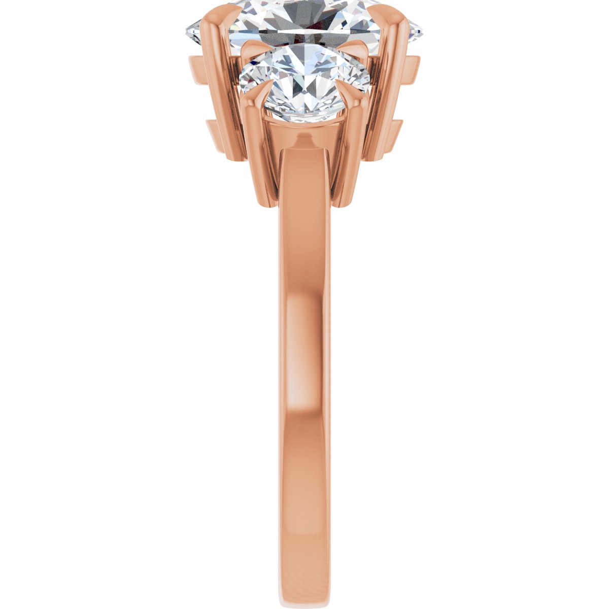 Oval Three-Stone Engagement Ring Semi-Mount - gallery - Series 126029