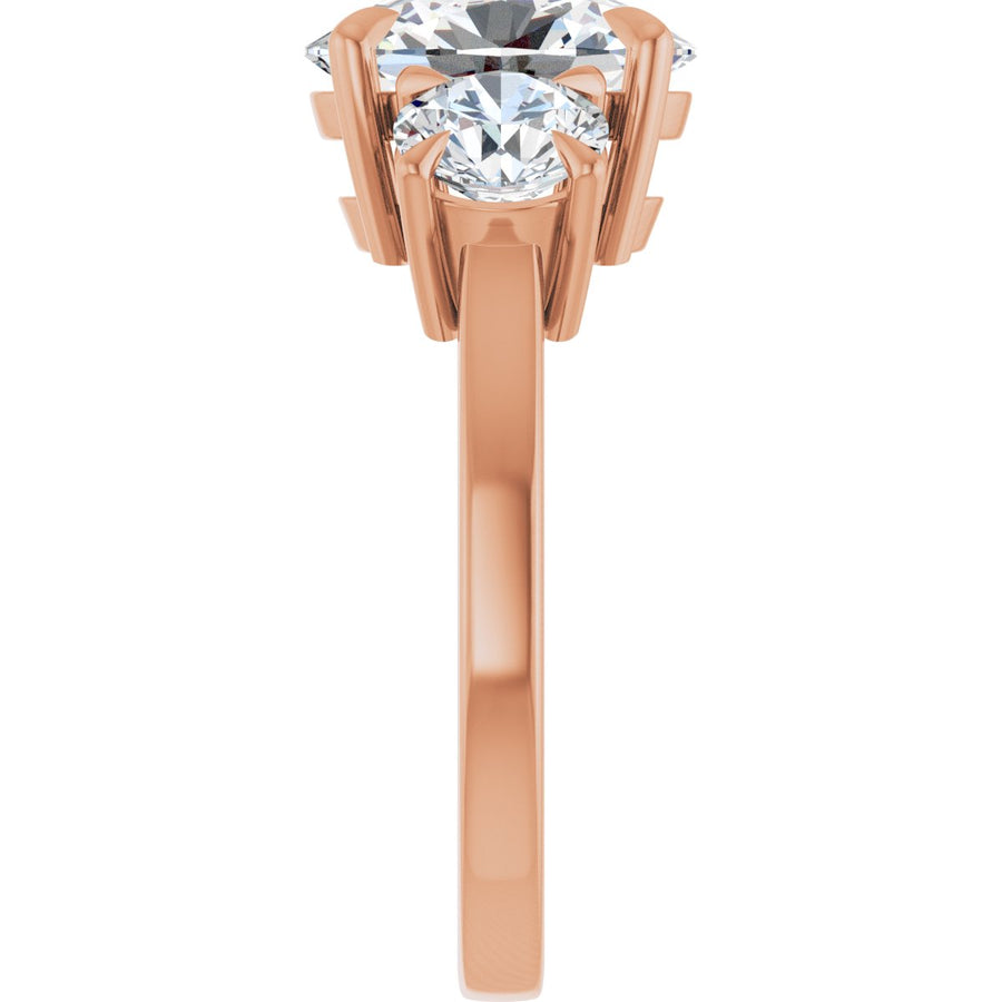 Oval Three-Stone Engagement Ring Semi-Mount - gallery - Series 126029