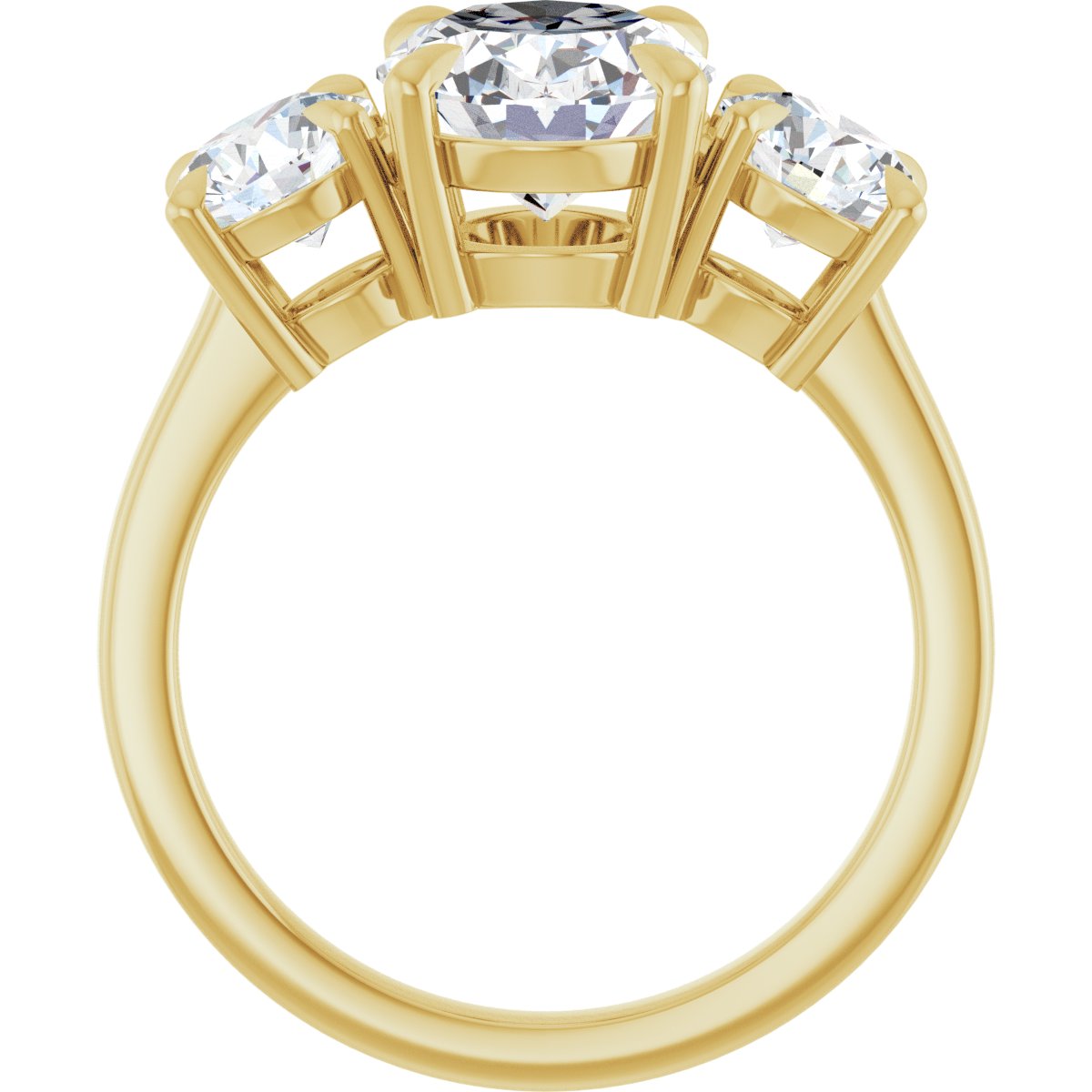 Oval Three-Stone Engagement Ring Semi-Mount - gallery - Series 126029