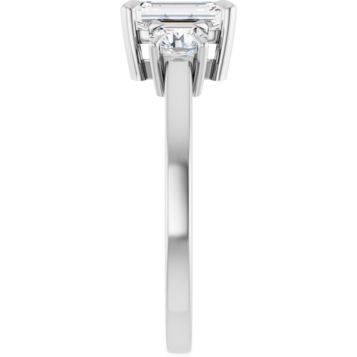 Emerald Three-Stone Engagement Ring Semi-Mount - gallery - Series 126029