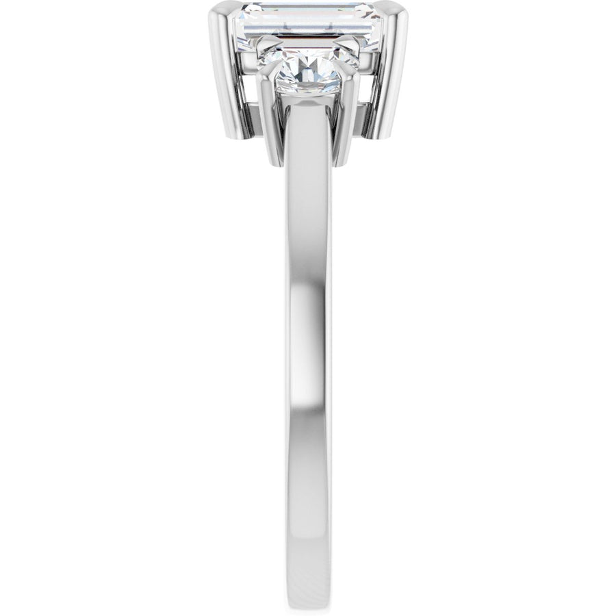 Emerald Three-Stone Engagement Ring Semi-Mount - gallery - Series 126029