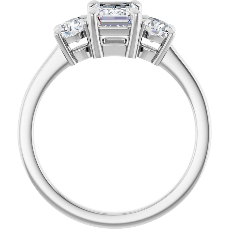 Emerald Three-Stone Engagement Ring Semi-Mount - gallery - Series 126029