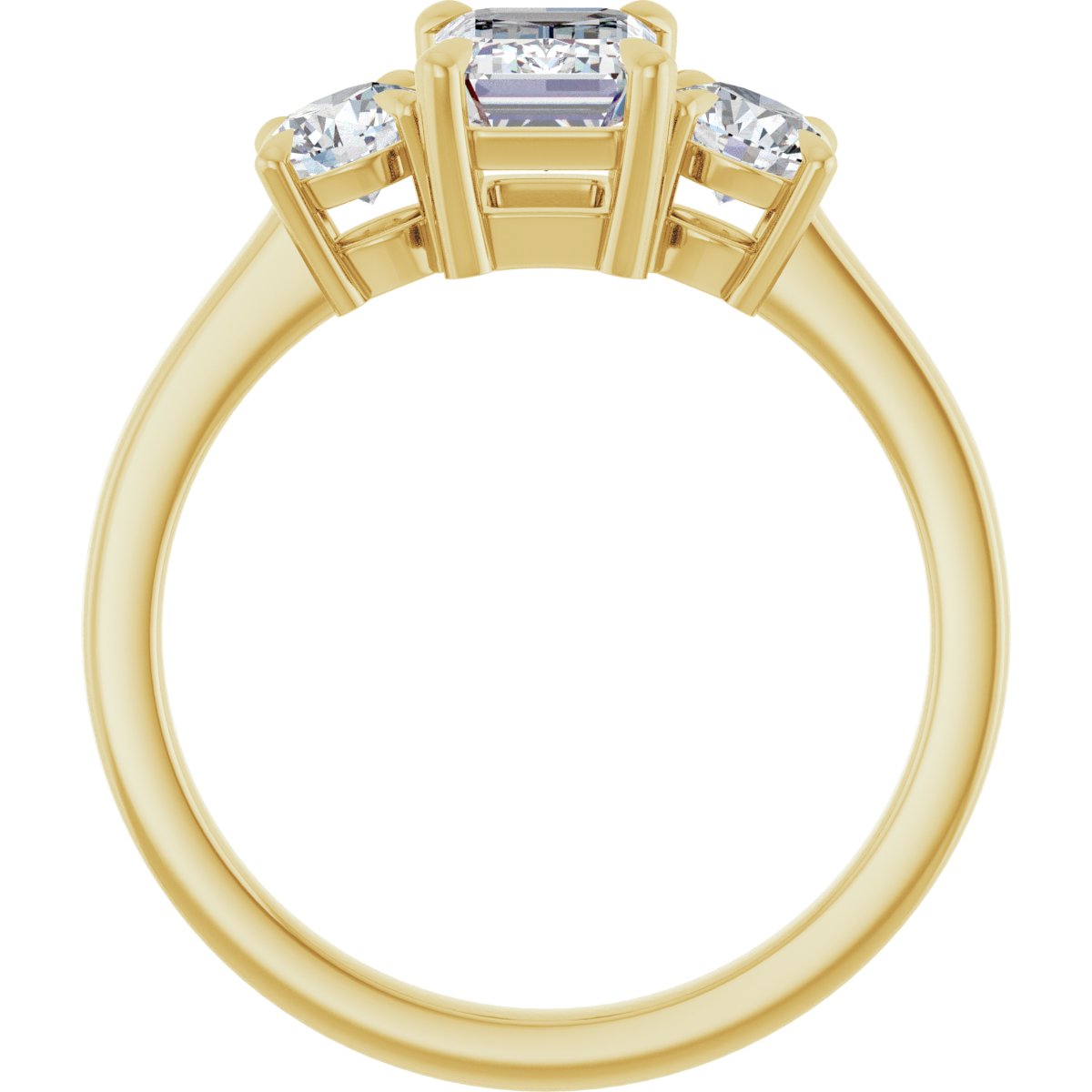 Emerald Three-Stone Engagement Ring Semi-Mount - gallery - Series 126029