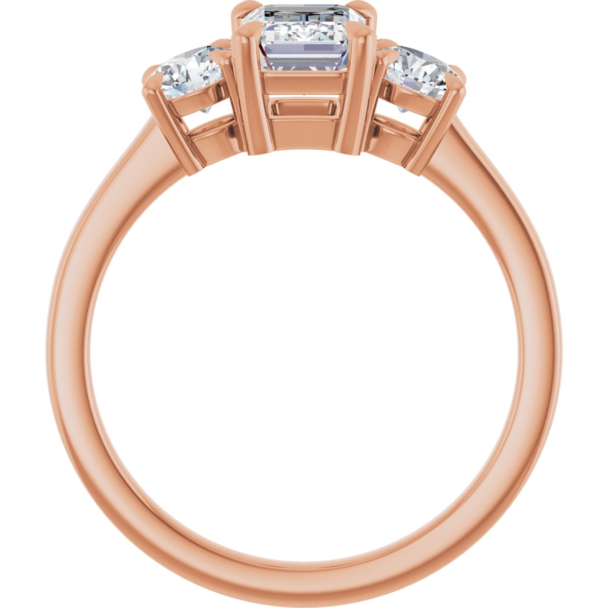 Emerald Three-Stone Engagement Ring Semi-Mount - gallery - Series 126029