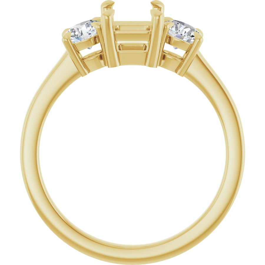 Emerald Three-Stone Engagement Ring Semi-Mount - gallery - Series 126029