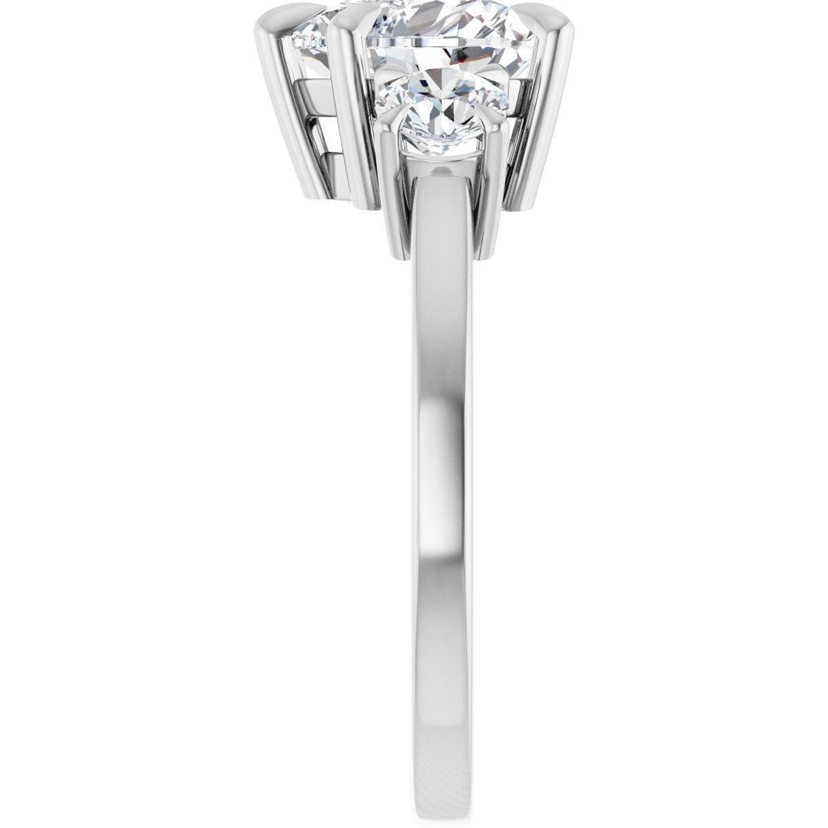 Heart Three-Stone Engagement Ring Semi-Mount - gallery - Series 126029