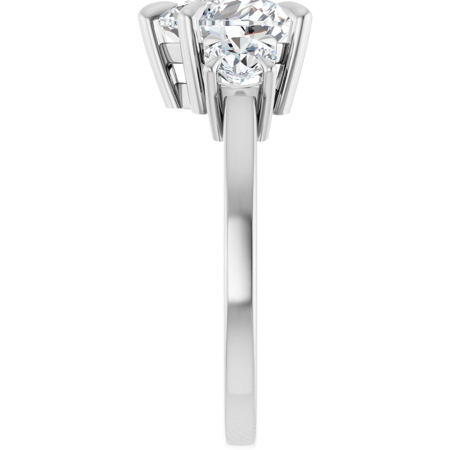Heart Three-Stone Engagement Ring Semi-Mount - gallery - Series 126029