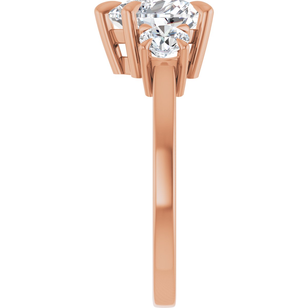Heart Three-Stone Engagement Ring Semi-Mount - gallery - Series 126029
