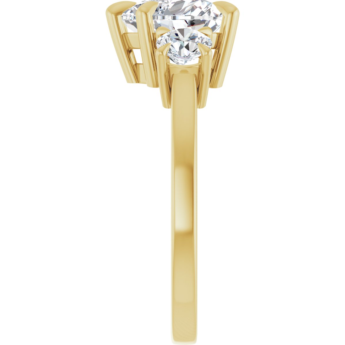 Heart Three-Stone Engagement Ring Semi-Mount - gallery - Series 126029