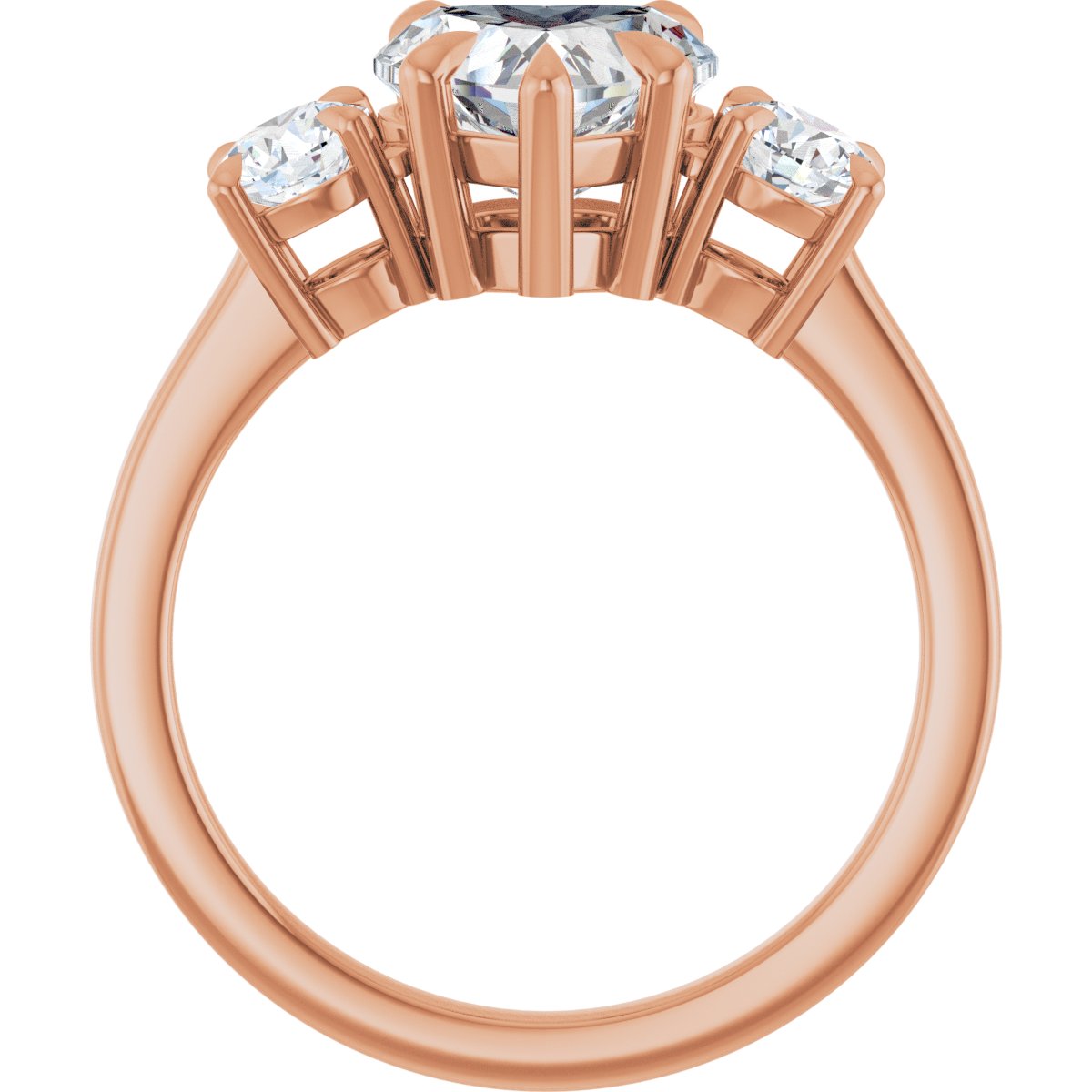 Heart Three-Stone Engagement Ring Semi-Mount - gallery - Series 126029