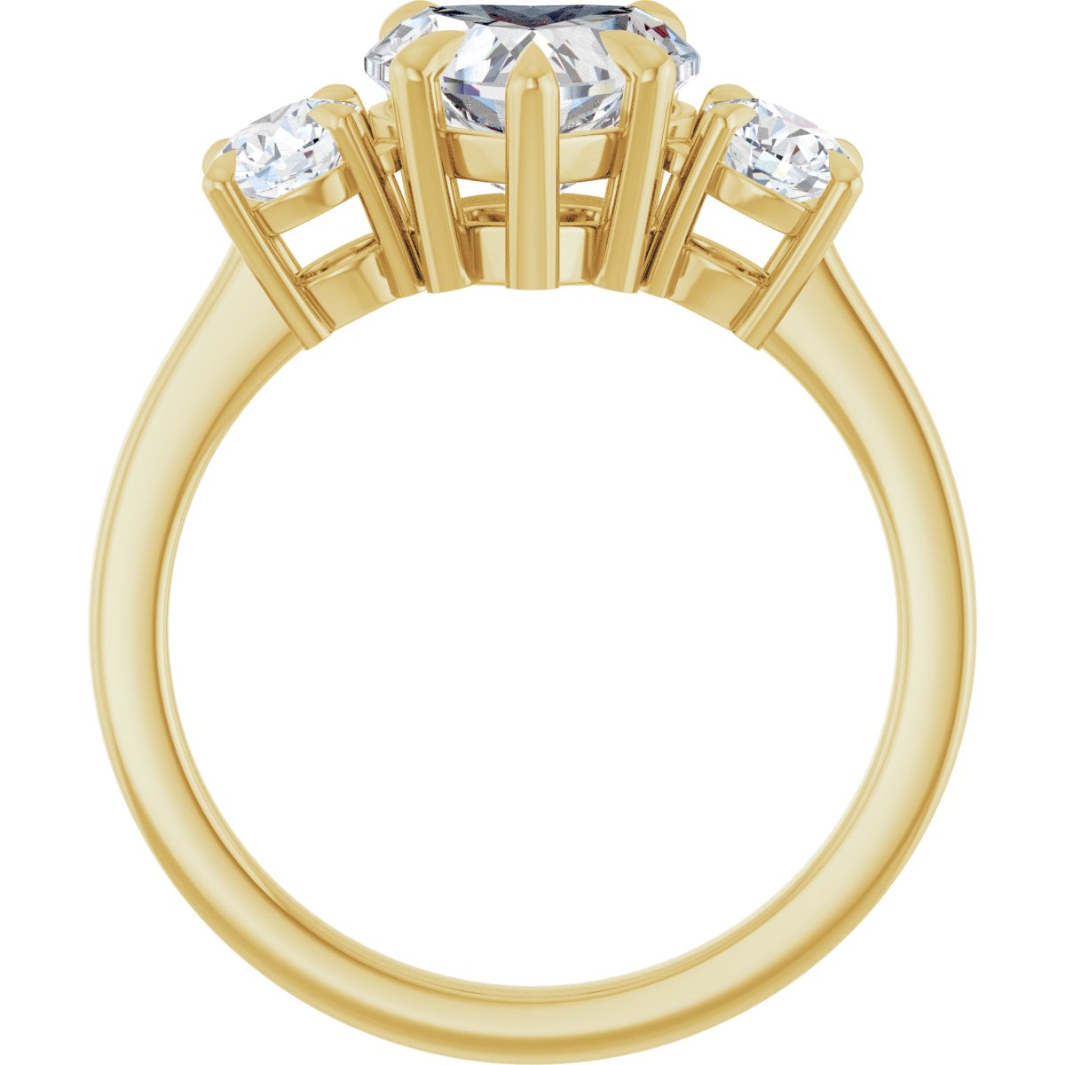 Heart Three-Stone Engagement Ring Semi-Mount - gallery - Series 126029