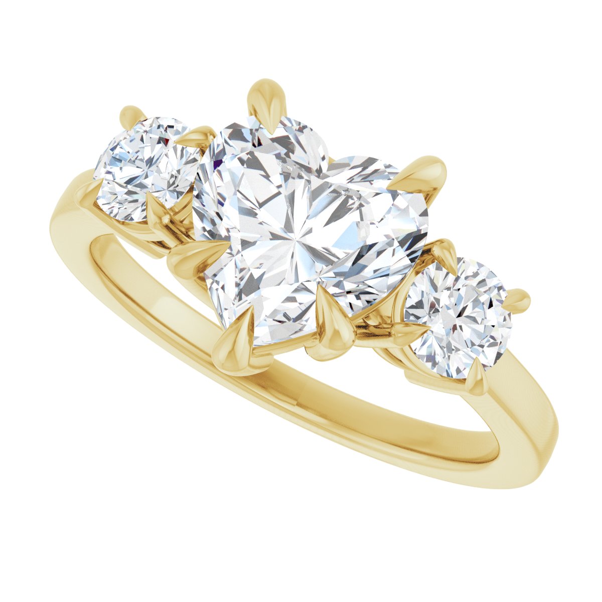 Heart Three-Stone Engagement Ring Semi-Mount - gallery - Series 126029