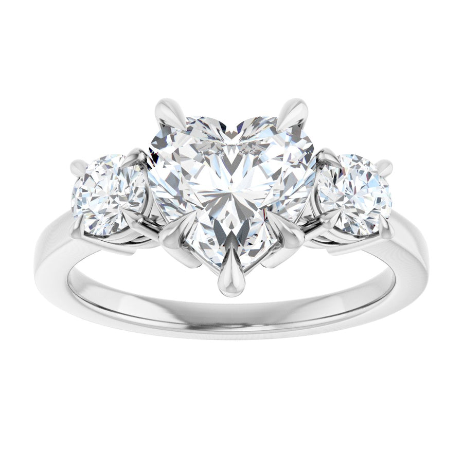 Heart Three-Stone Engagement Ring Semi-Mount - gallery - Series 126029