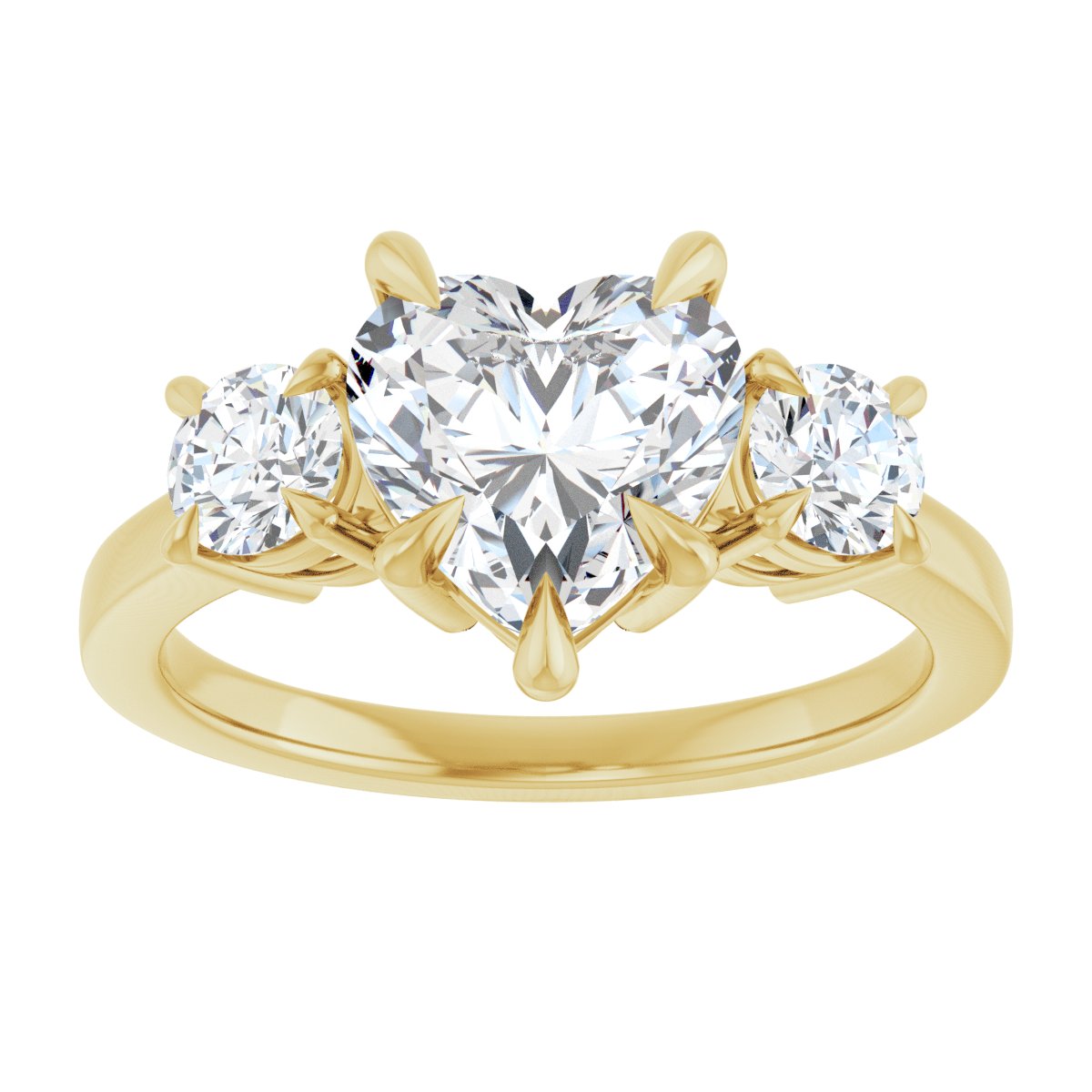 Heart Three-Stone Engagement Ring Semi-Mount - gallery - Series 126029