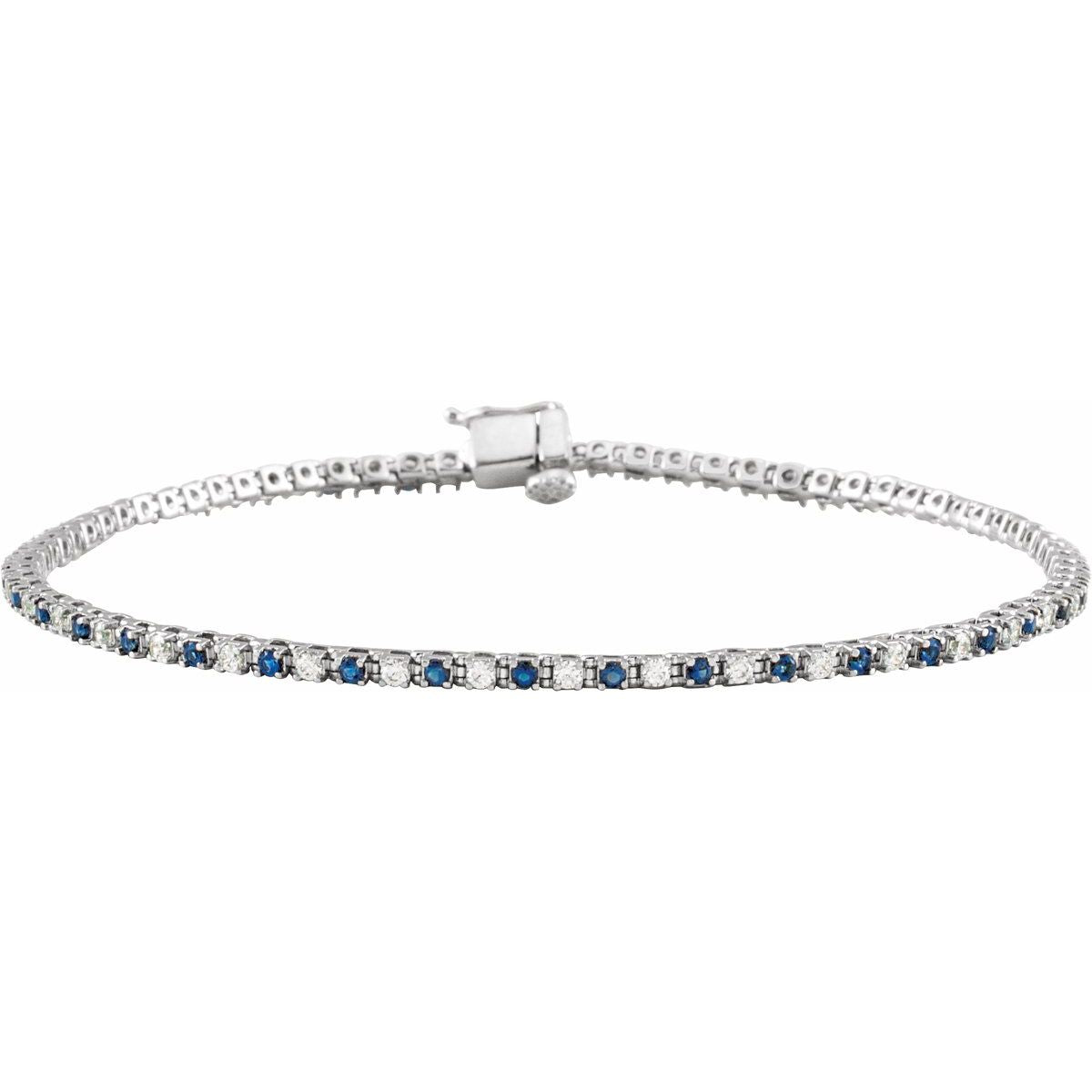 Line Bracelet - 14K White Gold - Series BRC899