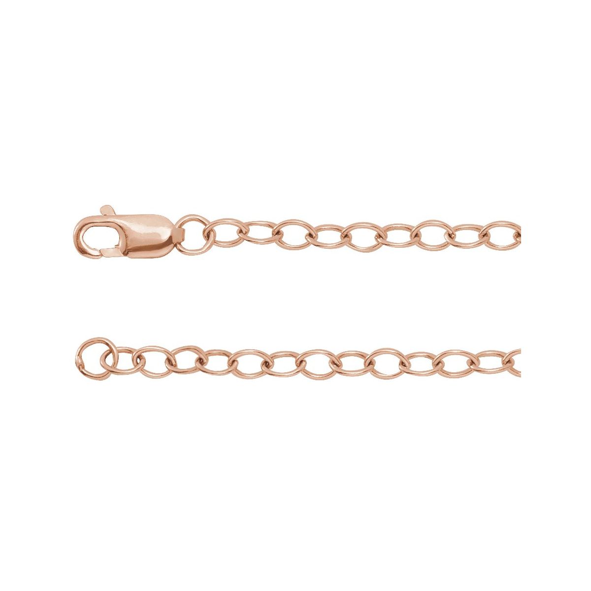 2.5 mm Cable Chain Bracelet (2.5 Mm / 7 In) - 14K Rose Gold - Series CH1215