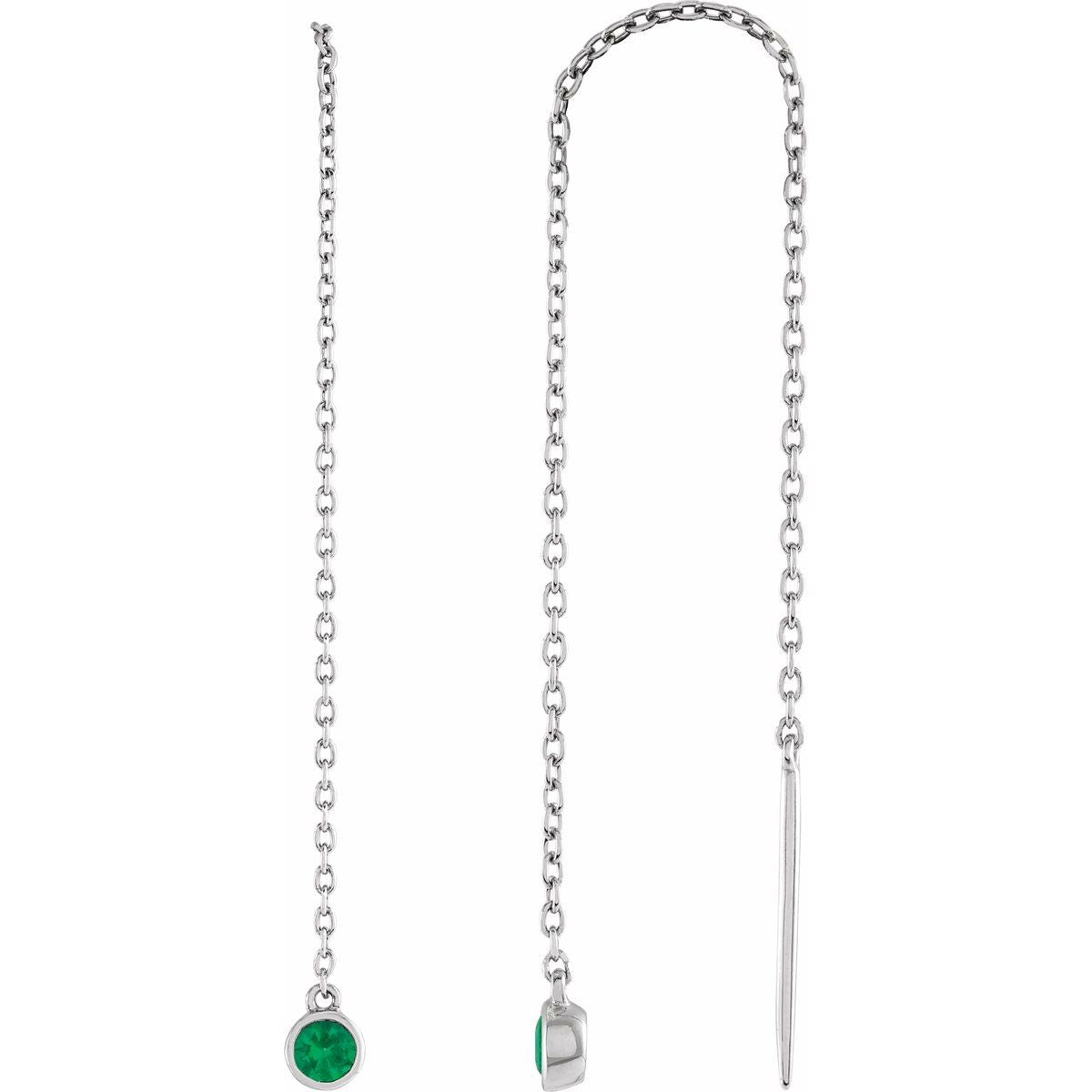 Natural Ruby Chain Earrings