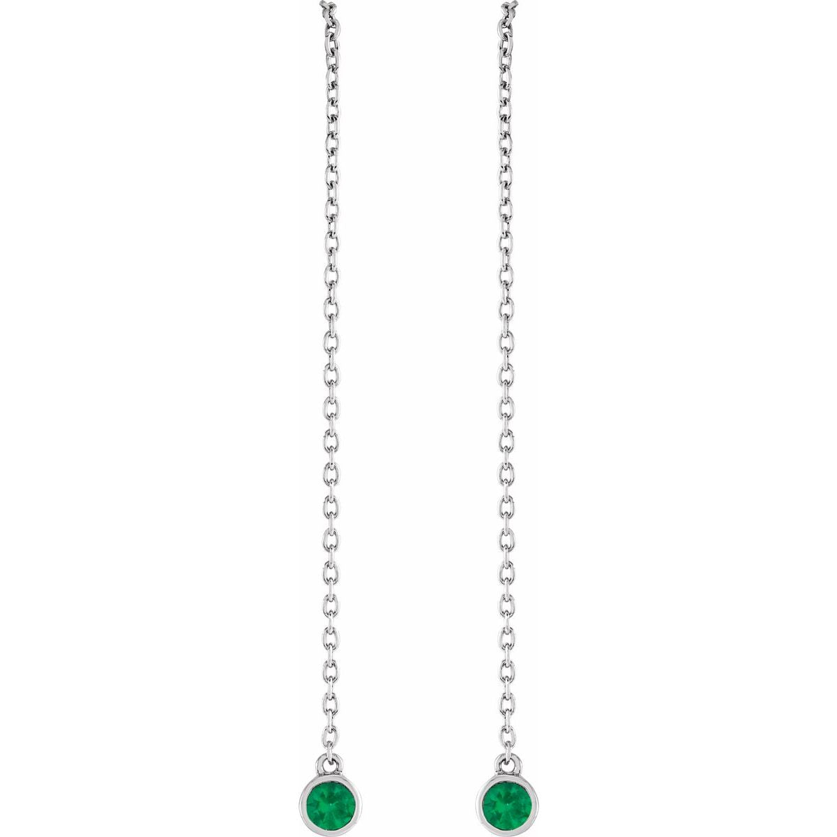 Natural Ruby Chain Earrings