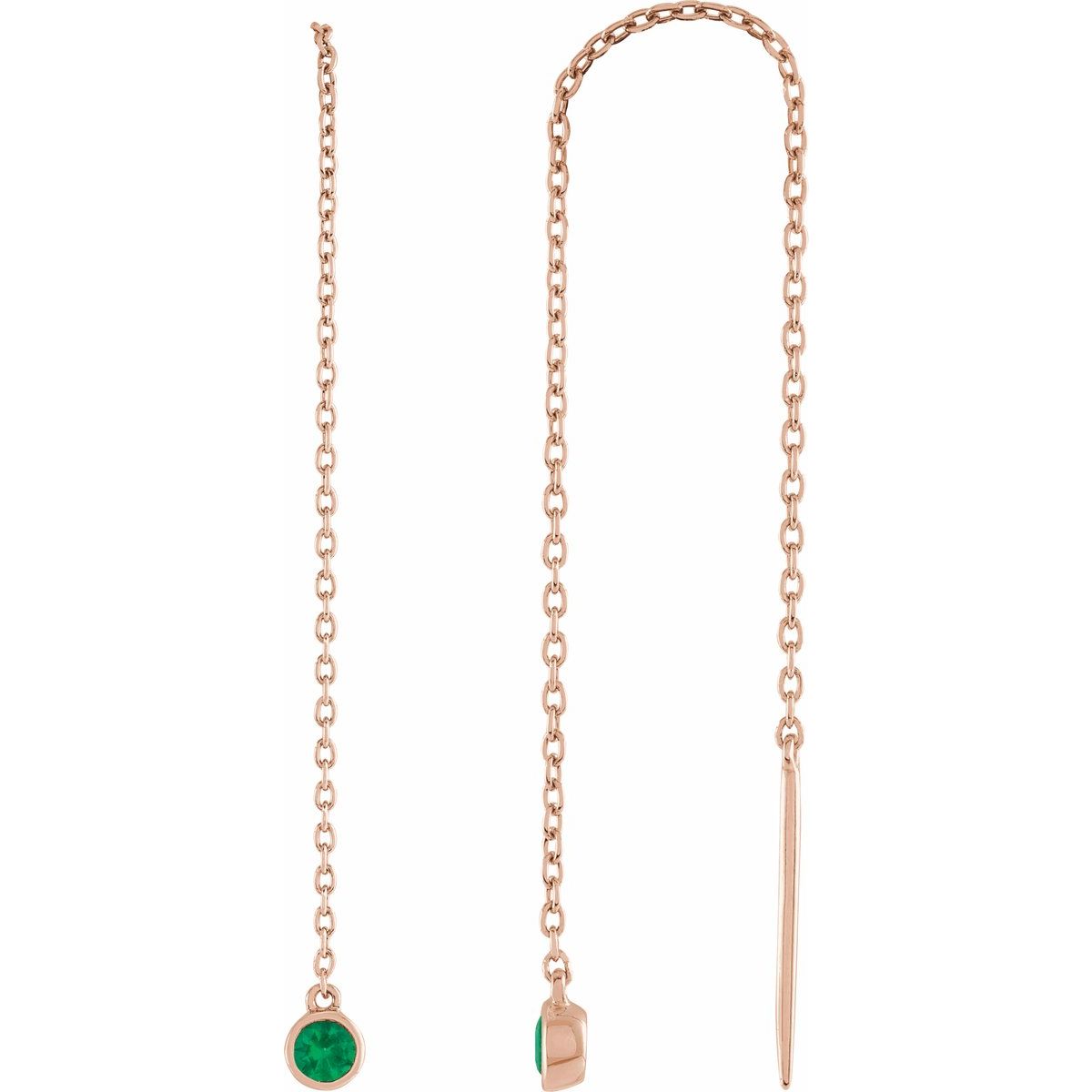 Natural Ruby Chain Earrings