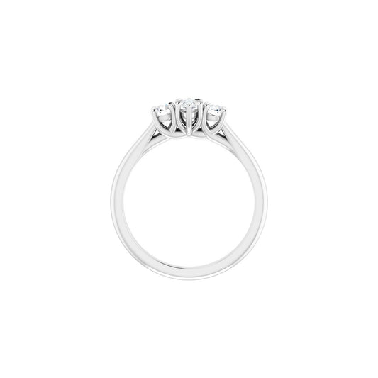 Marquise Three-Stone Engagement Ring Semi-Mount - gallery - Series 126342