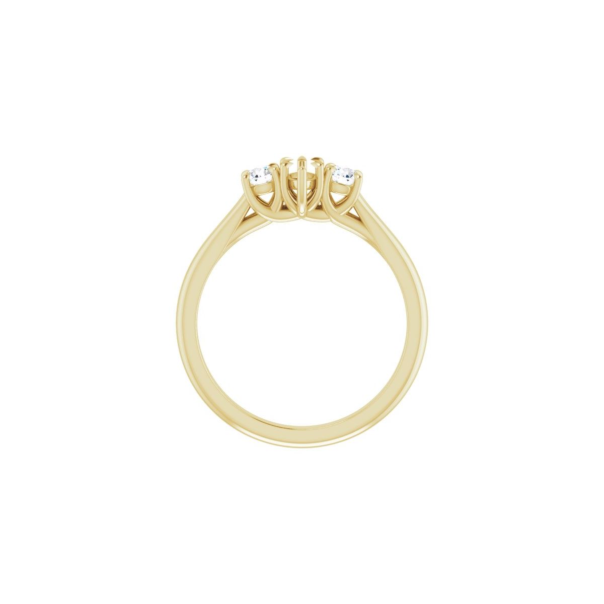 Marquise Three-Stone Engagement Ring Semi-Mount - gallery - Series 126342