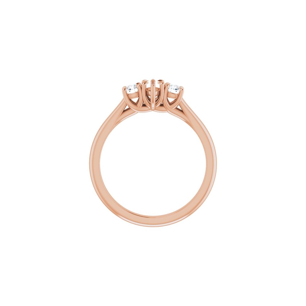 Marquise Three-Stone Engagement Ring Semi-Mount - gallery - Series 126342