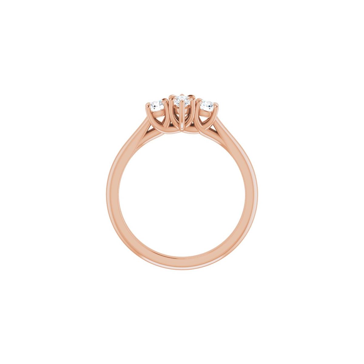 Marquise Three-Stone Engagement Ring Semi-Mount - gallery - Series 126342
