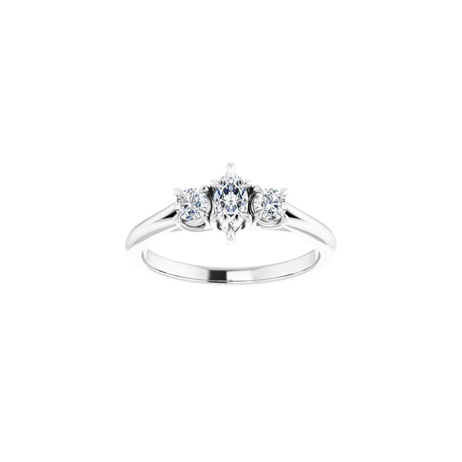 Marquise Three-Stone Engagement Ring Semi-Mount - gallery - Series 126342