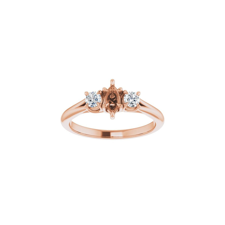 Marquise Three-Stone Engagement Ring Semi-Mount - gallery - Series 126342