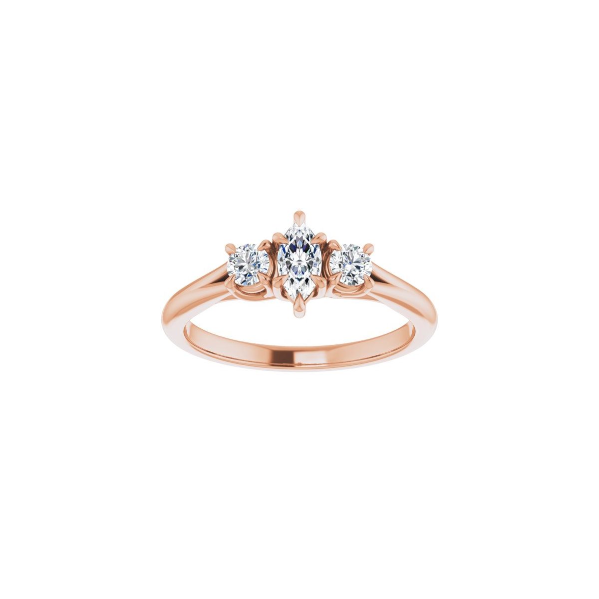 Marquise Three-Stone Engagement Ring Semi-Mount - gallery - Series 126342