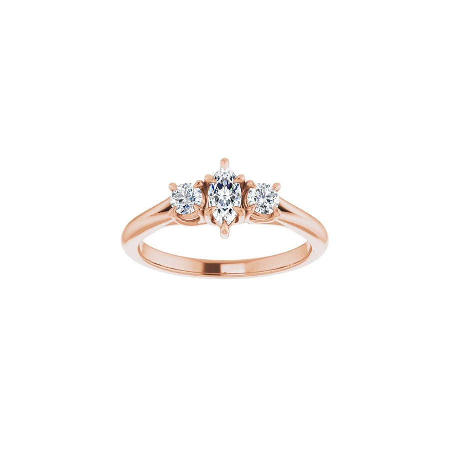 Marquise Three-Stone Engagement Ring Semi-Mount - gallery - Series 126342