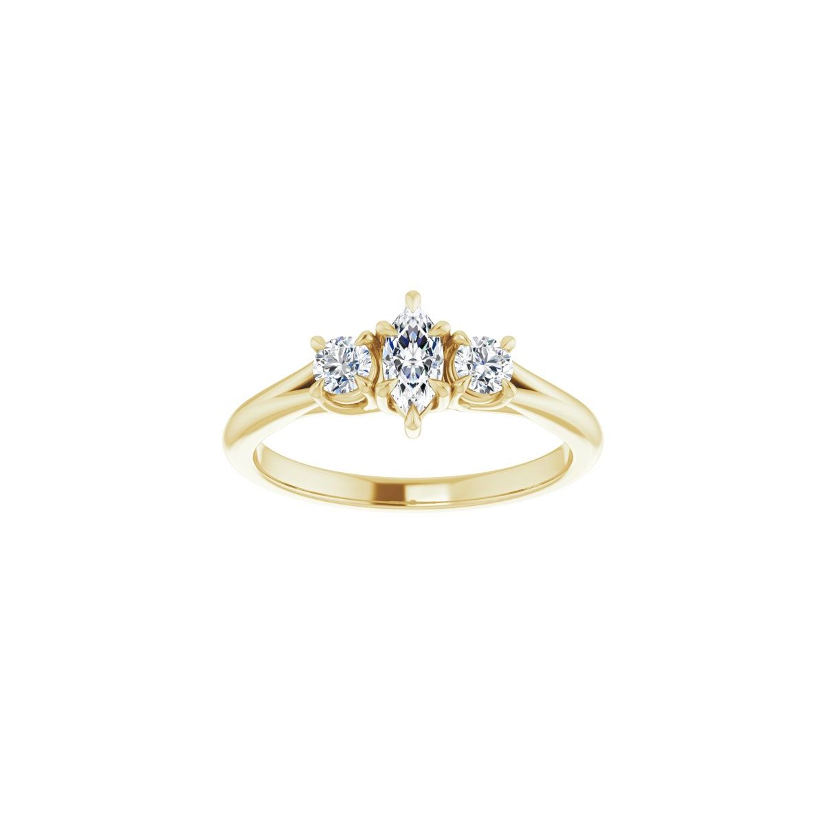 Marquise Three-Stone Engagement Ring Semi-Mount - gallery - Series 126342