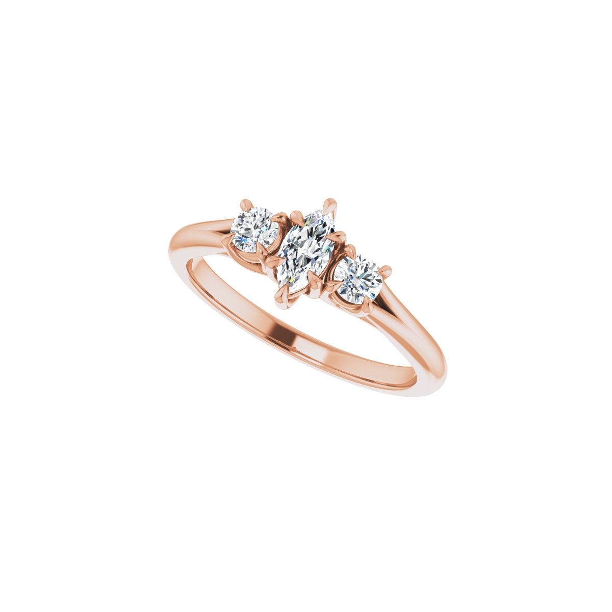 Marquise Three-Stone Engagement Ring Semi-Mount - gallery - Series 126342