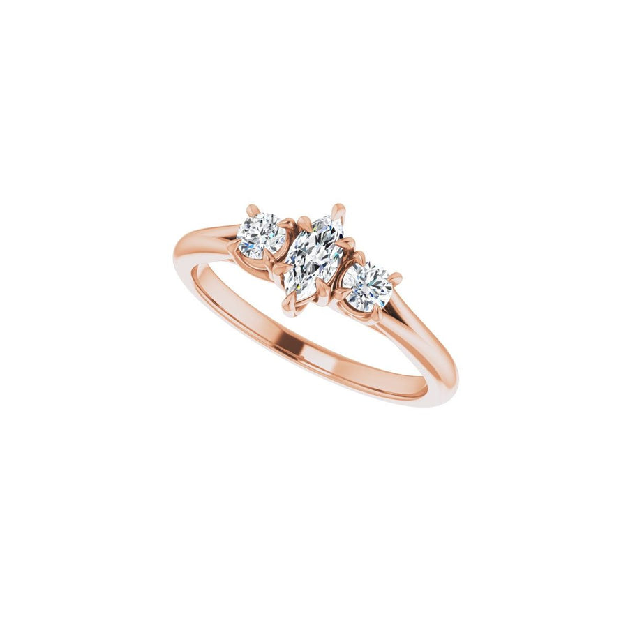 Marquise Three-Stone Engagement Ring Semi-Mount - gallery - Series 126342