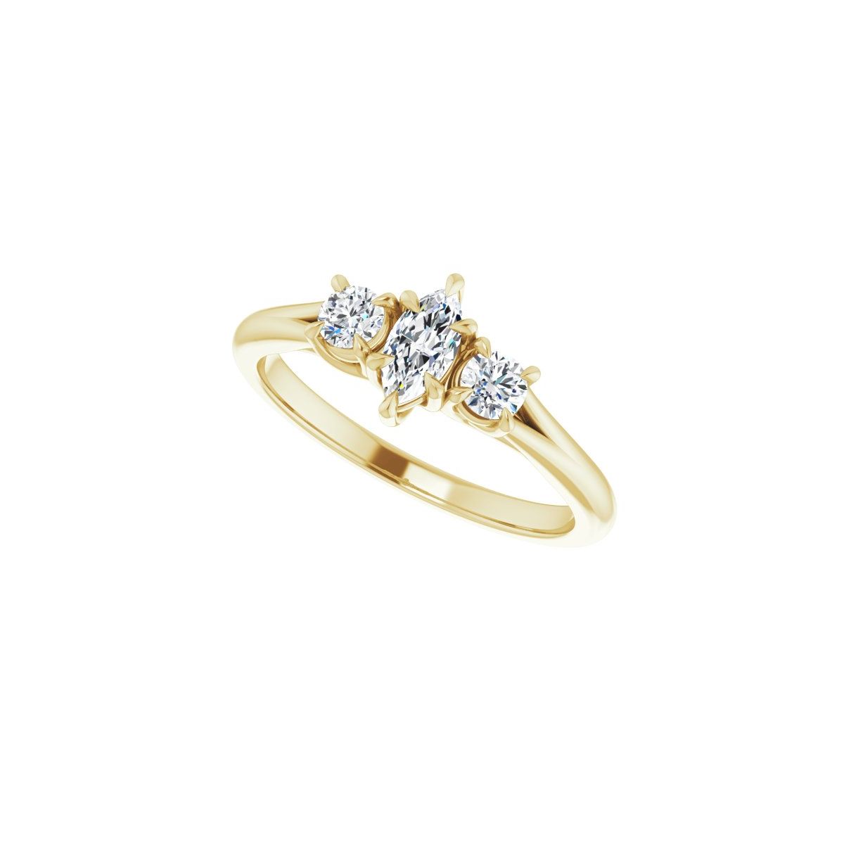 Marquise Three-Stone Engagement Ring Semi-Mount - gallery - Series 126342