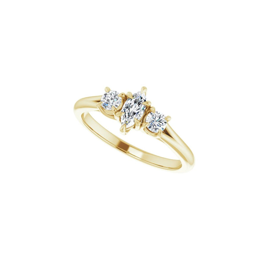 Marquise Three-Stone Engagement Ring Semi-Mount - gallery - Series 126342
