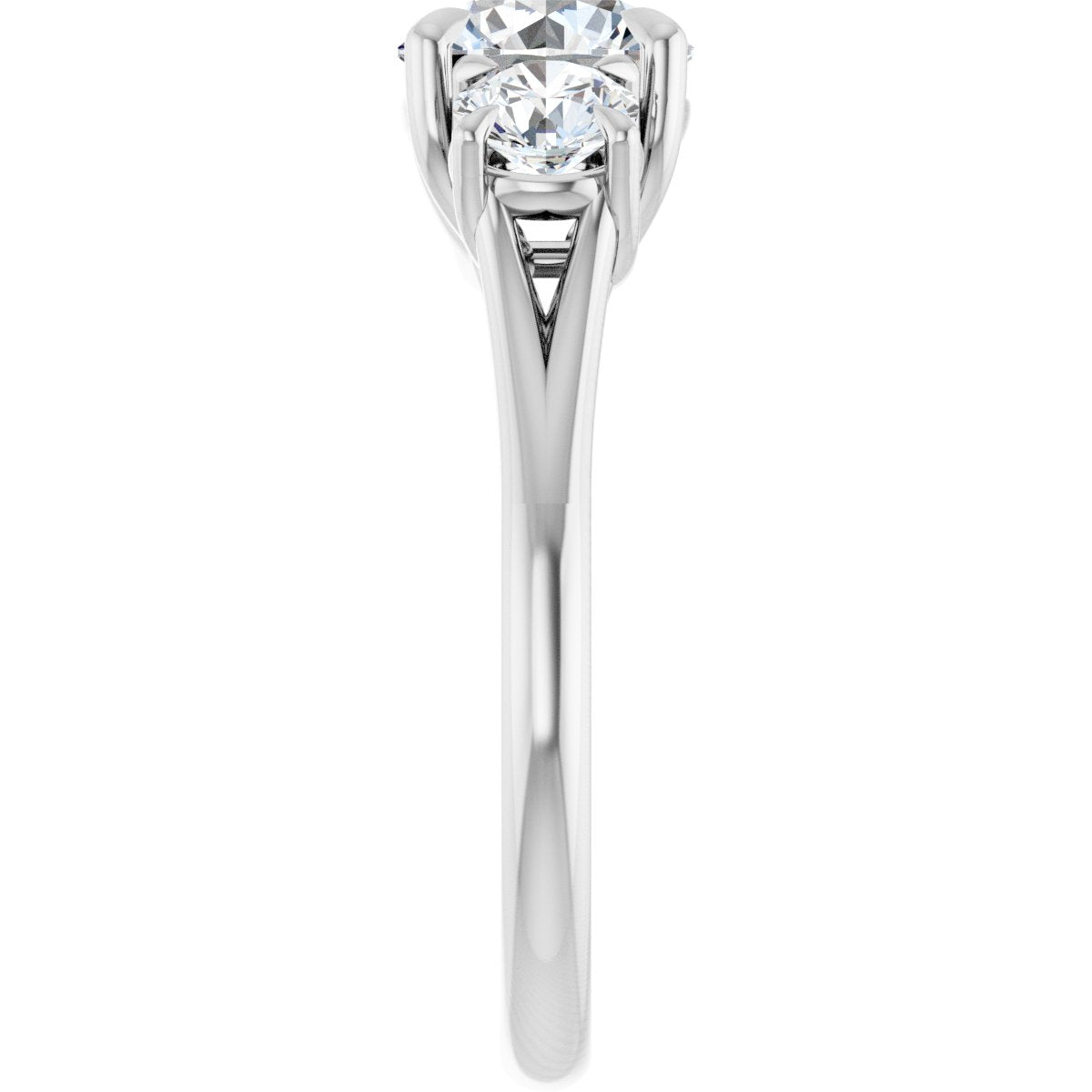 Round Three-Stone Engagement Ring Semi-Mount - gallery - Series 126342