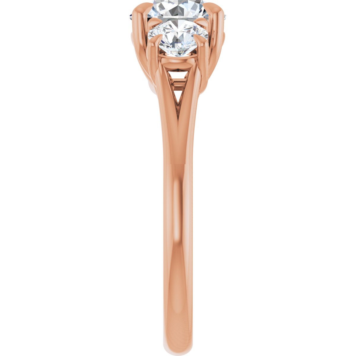 Round Three-Stone Engagement Ring Semi-Mount - gallery - Series 126342