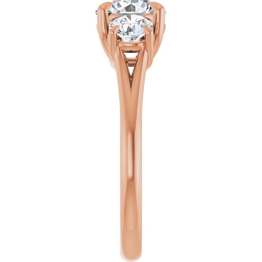 Round Three-Stone Engagement Ring Semi-Mount - gallery - Series 126342