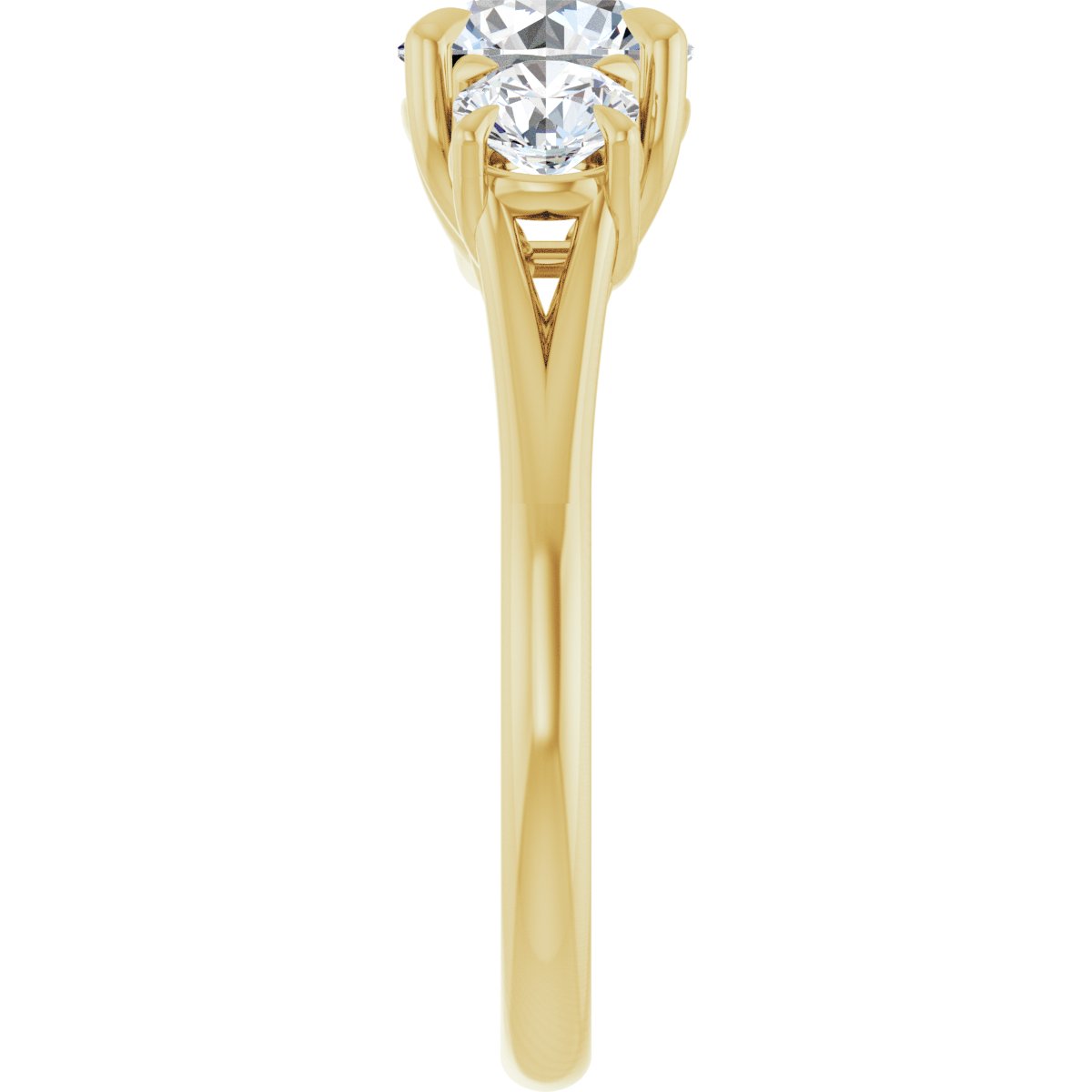 Round Three-Stone Engagement Ring Semi-Mount - gallery - Series 126342