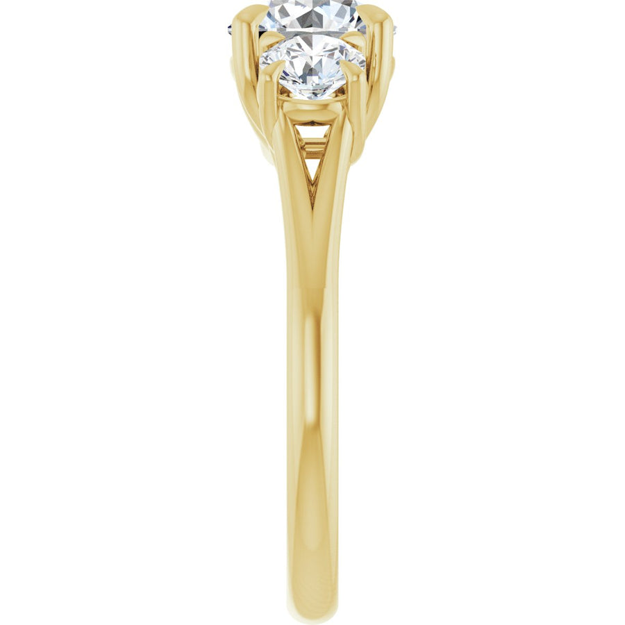 Round Three-Stone Engagement Ring Semi-Mount - gallery - Series 126342
