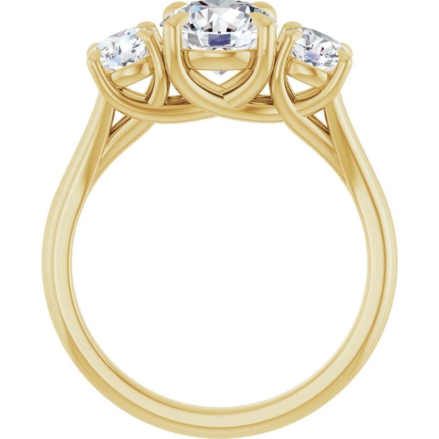 Round Three-Stone Engagement Ring Semi-Mount - gallery - Series 126342