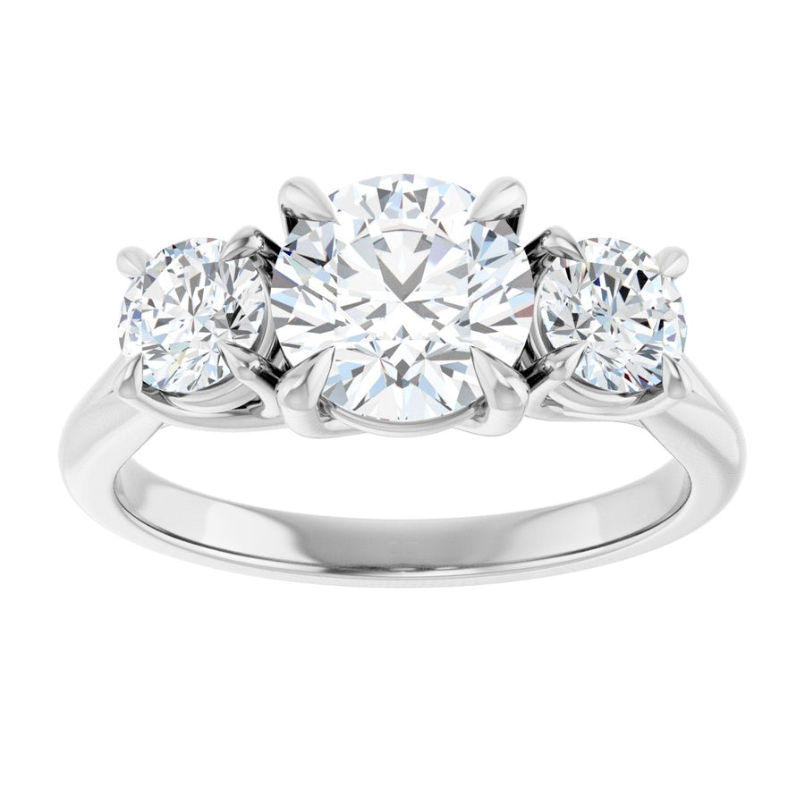 Round Three-Stone Engagement Ring Semi-Mount - gallery - Series 126342