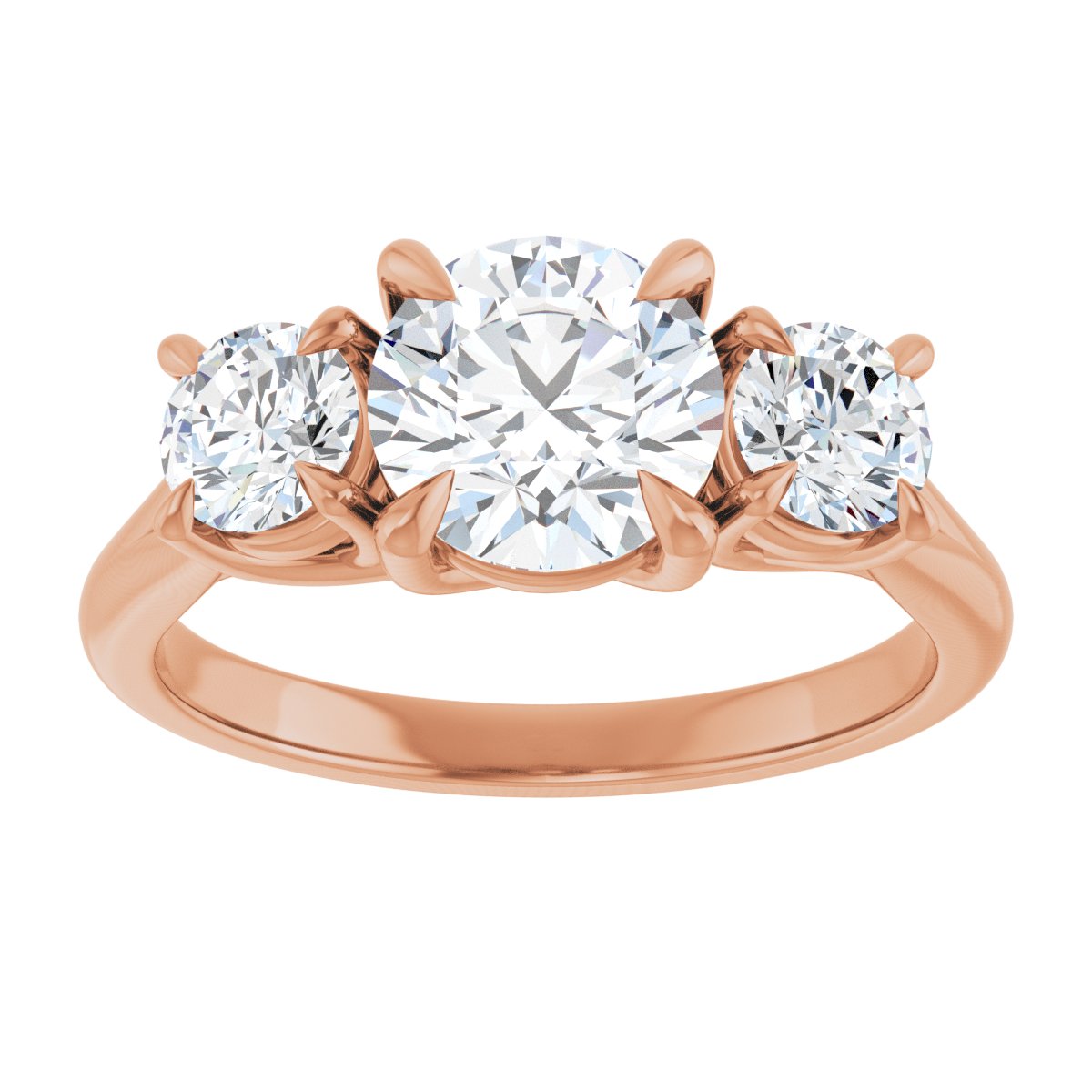 Round Three-Stone Engagement Ring Semi-Mount - gallery - Series 126342