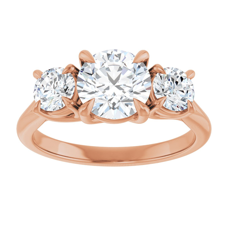 Round Three-Stone Engagement Ring Semi-Mount - gallery - Series 126342