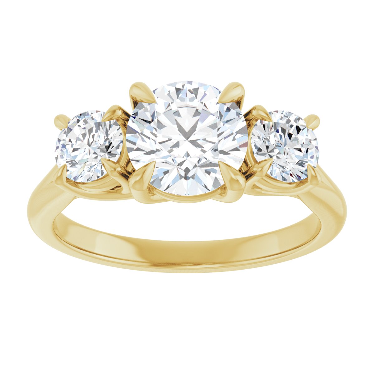 Round Three-Stone Engagement Ring Semi-Mount - gallery - Series 126342