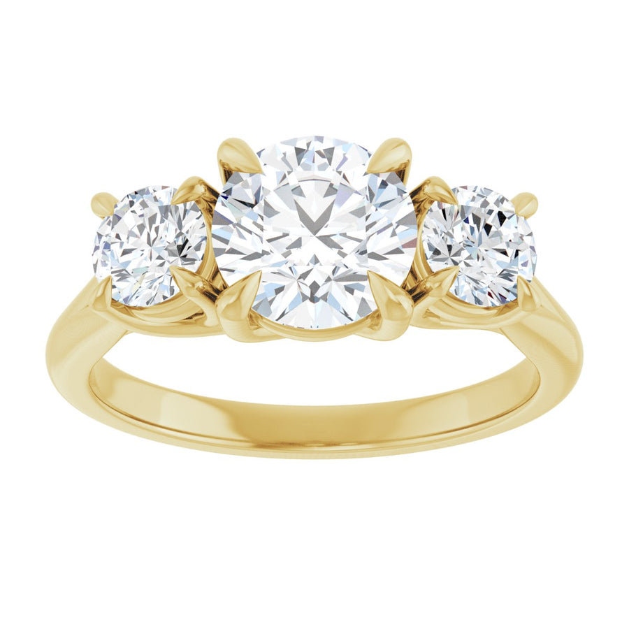 Round Three-Stone Engagement Ring Semi-Mount - gallery - Series 126342